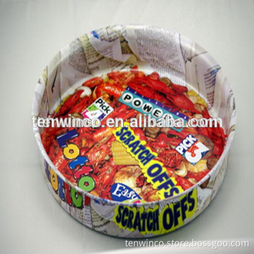 Round Big Tin Tray with Full Color Printing